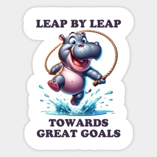 Hippo Skip: Splash Into Success Sticker